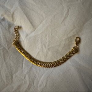 New ASOS Gold Herrringbone Braided Chain Bracelet